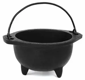 6" Cast Iron Cauldron with Handle – Ritual Altar Cauldron for Spellwork &amp; Offerings