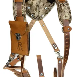 Leather suspenders by Rex Tool Bags, Color. Camouflage nylon