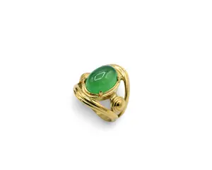 Patrick Ring With Natural Green Agate Stone