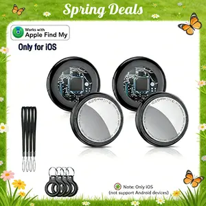 [Spring Deals] Tukio Tx02 GPS Tracker (iOS Only) for Cars & Pets - Mini Clear Design, Weatherproof Case, Anti-Lost Device, Works with Apple Find My (iOS Only), No Monthly Fees, IP67 Waterproof, Replaceable Battery Remote