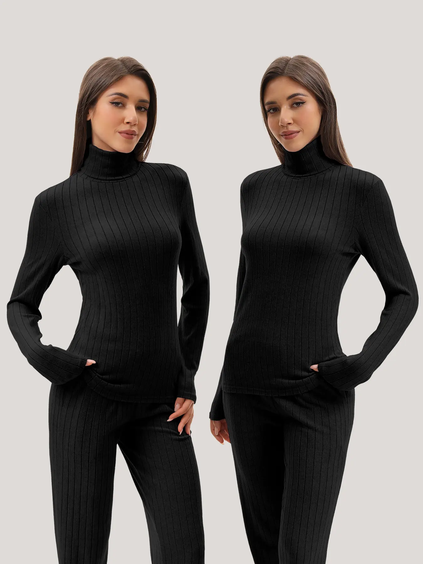 TELALEO Women's Knit Turtleneck Fleece Lined Thermal Top, Soft Warm Pullover Sweater for Winter, Stretchy Long Sleeve Slim Fit Base Layer outdoorfun summerwins