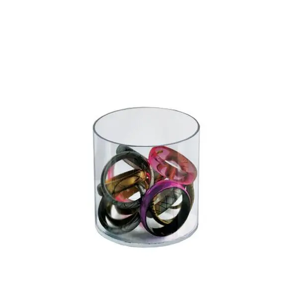 Azar Displays Clear Acrylic Cylinder, Plastic Round Container and Riser, 4"W x 6"H