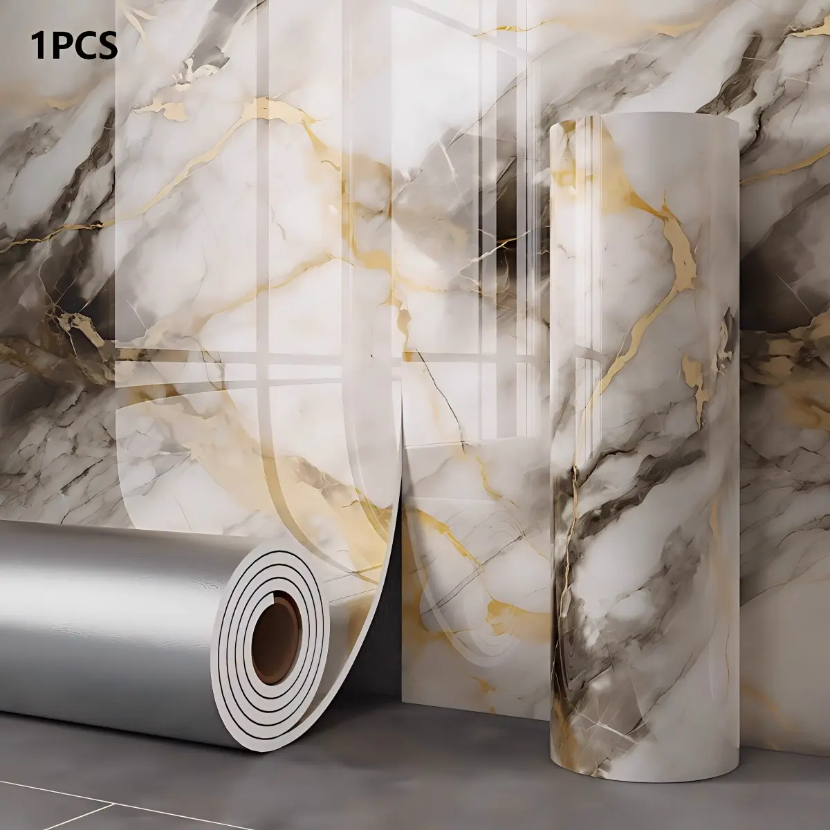 Thick Self-Adhesive Marble Wallpaper, Interior Walls, 15.7 X 118.1 Inches, Modern Marble Pattern, Removable Adhesive, Kitchen & Bathroom Renovation, Peel And Stick Wallpaper For Bathroom