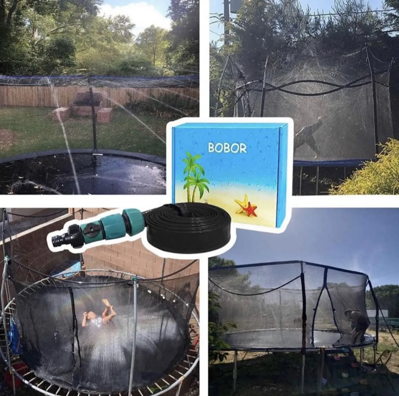 Outdoor Trampoline Water Sprinkler - Adjustable Cooler Accessory with Flow Control Pipe for Trampoline Water Play, Home Supplies