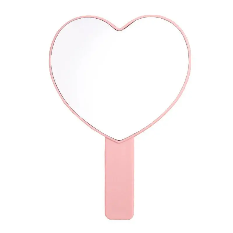 Heart-Shaped Handheld Mirror, Portable On-the-Go Hand Mirrors with Handle, Ideal for Beauty & Personal Care Makeup Use, Heart-Shaped Handheld Mirrors