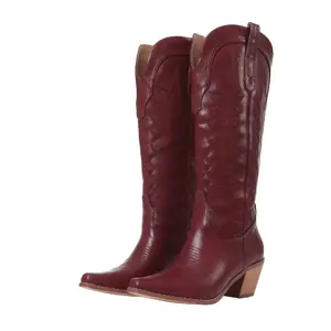 Womens High Cotton Snip Toe Casual Boots Knee High Mid Heel