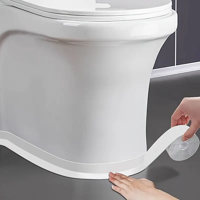 Self-Adhesive Bathtub and Toilet Sealing Tape, PVC Waterproof Super Strong Adhesion Anti Leak Edge Protector, Bathroom Kitchen Shower Sink Floor Wall Durable Waterproof Sealant