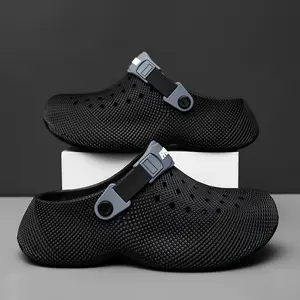Men’s breathable perforated shoes, non-slip soft sole sandals, adjustable straps—men’s casual footwear for summer outdoor beach and home use