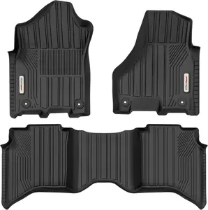 YITAMOTOR Floor Mats TPE-LITE Fit for Ram 2500/3500 Crew Cab 2024-2019, Floor Liners for Ram 2500 1st & 2nd Row