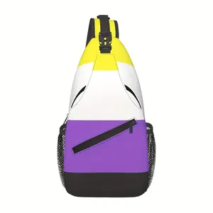 Crossbody Chest Bag Hiking Backpack LGBT Gay Pride Flag Shoulder Bag Folding Large Capacity Fashion Durable Can Be Used For Shopping, Work, Leisure Travel Beach Bag Fishing Backpack Travel Accessories Backpack For School Back Christmas Gifts