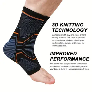 1pc 3D Knitting Technology Ankle Support Compression Sleeve - Durable, Flexible, Breathable Fabric for Men and Women - Ideal for Fitness and Sports Activities - Hand Wash Only, Pull-on Closure, Sports Ankle Support|Breathable Fabric|Stretchable Material