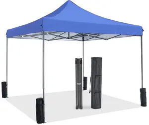 【Deal】Sweet Furniture Instant Pop Up Canopy Tent with Sand Bags - 10ft x 10ft Outdoor Shade Shelter for Parties, Camping, and Beach