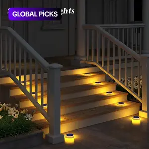 Solar Step Lights, IP68 Waterproof 5-Ton Pressure-Resistant LED Deck Lights, Auto On/Off, 6-Hour Solar Charging, 16+ Hours Runtime, Flat Solar Ground Disc Lights for Outdoor Pathway, Driveway, Yard and Patio #GLOBAL PICKS