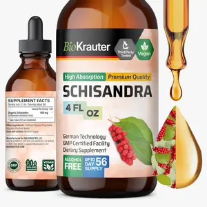 BioKrauter Schisandra Tincture 4 FL Oz Vegan High Absorption Premium Quality Supplement for Healthy Adrenal Function Natural Healthcare Edible Fitness Dietary