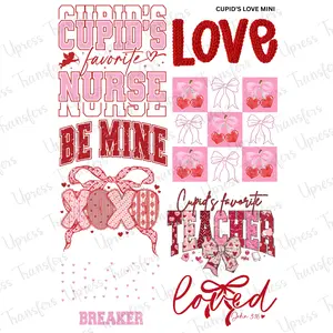 Cupid's Love Mini DTF Transfer Gang Sheet 24.5" Wide x 36" Long Direct To Film Trendy Vibrant Designs for Stylish Wardrobe