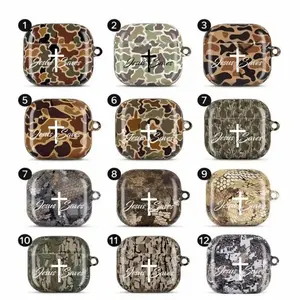 Jesus Saves Camo AirPods Case Cover, Christian Cross Earbuds Case, Hunting Camouflage AirPods Protector, Faith Based Gift| Rugged Protective Cover for AirPods Gen 1–4 & Pro | Gift for Hunters