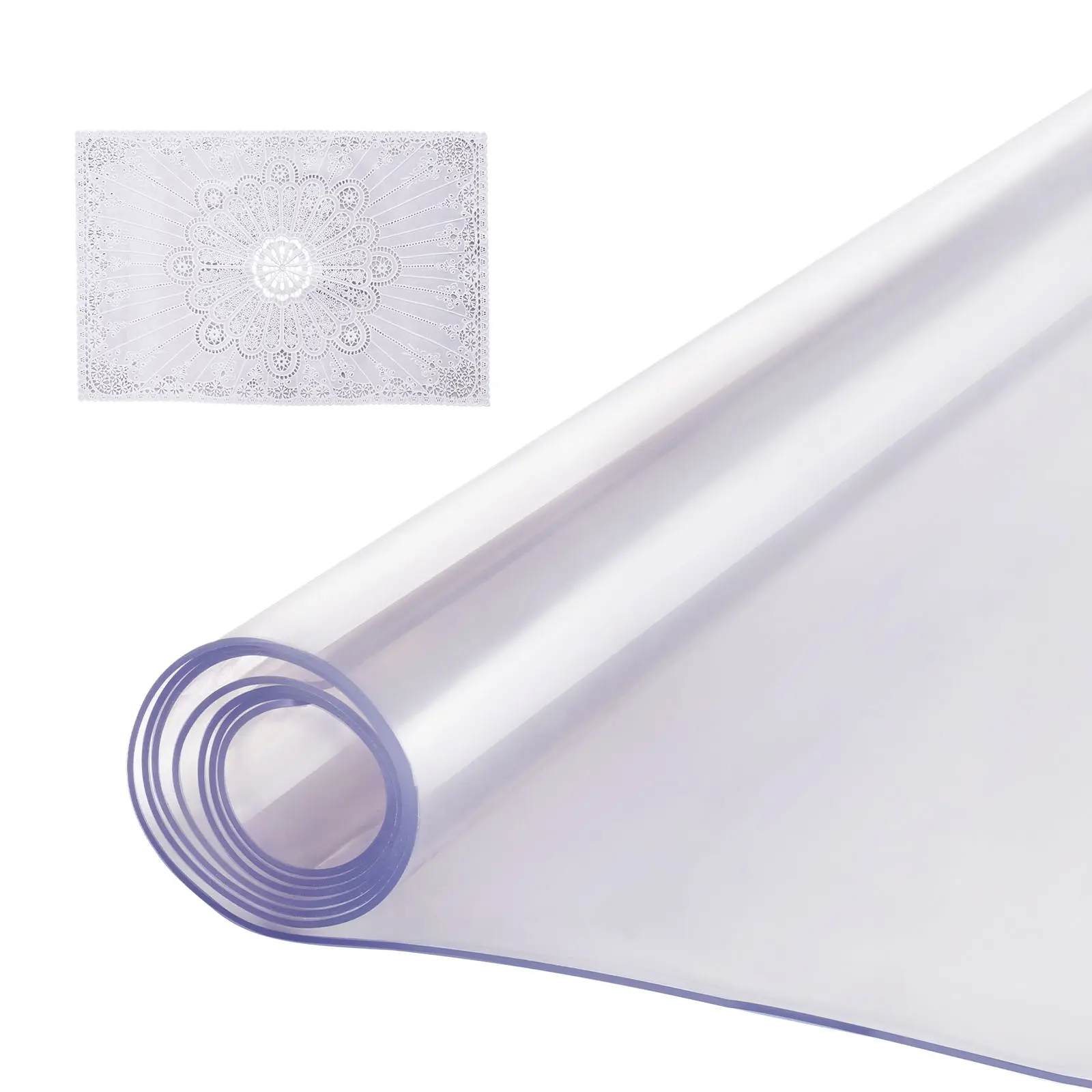 VEVOR Plastic Table Cover,  42 x 72 Inch 2.0 mm Thick Clear Table Protector, Rectangle PVC Desk Mat, Waterproof & Easy Cleaning Desk Pad Tablecloth, for Office Dresser Dining Room Table Night Stand
