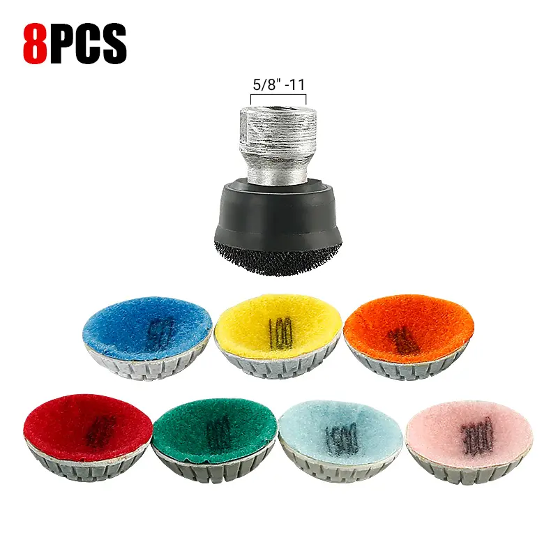 LOZLIN 8PCS/Set 2" Curved Polishing Pads for Shaped Stone Granite/Marble/Ceramic Curved Edges- Concave Surface Diamond Buffing Discs Kit, Angle Grinder Accessories outdoorfun