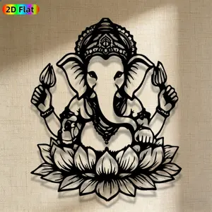1pc Avant-Garde Ganesha Metal Wall Art, Avant-Garde Ganesha Statue Mural, Iron Craft, Perfect for Living Room, Garden, Indoor/Outdoor Decor, Intricate Craftsmanship, Artistic Metalwork, Christmas Decor, Ideal Gift for Culture Enthusiasts