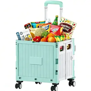 Multifunctional Foldable Handcart for Eight-Wheel Uphill Climbing Caddy Bag TikTokShopBlackFriday Rolling Storage Cart school season buy this space-saving organizer plastic fashionable box carrito organizador Folding Trolley shoe rack organizer Portable O