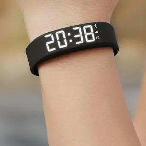 Smart Fitness Tracker Bracelet with LED Digital Display, Waterproof Smart Clock, Running Pedometer, Vibration Alarm Reminder, Wearable Detection & USB Adapter