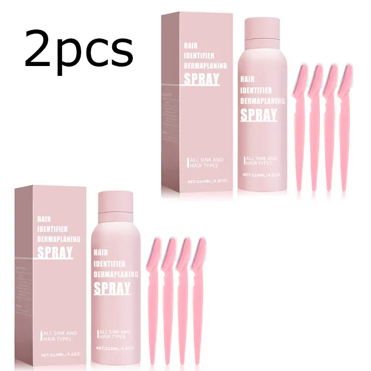 2-PCS hair removal spray set (painless hair removal), suitable for women's facial hair removal spray and body pre-shaving moisturizing care hair removal spray set