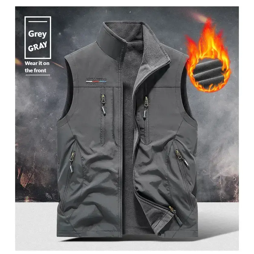 Men's Double-Sided Windproof Fleece Warm Vest with Multiple Pockets, Practical Sleeveless Waistcoat for Outdoor Fishing and Photography, Suitable for Autumn and Winter, Gift for Father or Lover Men's Double-Sided Windproof Fleece Warm Vest with Multiple Pockets, Practical Sleeveless Waistcoat for Outdoor Fishing and Photography, Suitable for Autumn and Winter, Gift for Father or Lover