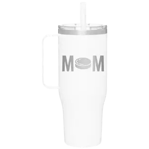 Mom Hockey 40 oz Tumbler Mug | White