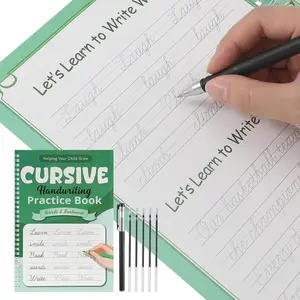 Grooved Cursive Handwriting Workbook  Handwriting Practice Copybooks with Special Ink Cursive Writing Practice Book for  Beginners Learning Activities(Words and Sentences)