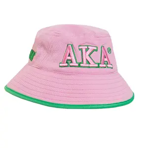 Alpha Kappa Alpha Flexfit Embroidered Bucket Hat Pink