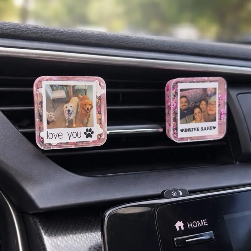 Car Vent Clip Photo | Fully Personalized Resin Keepsake | Cute Car Accessory | Gift for Mom, Dad, Girlfriend, Boyfriend | You Design It