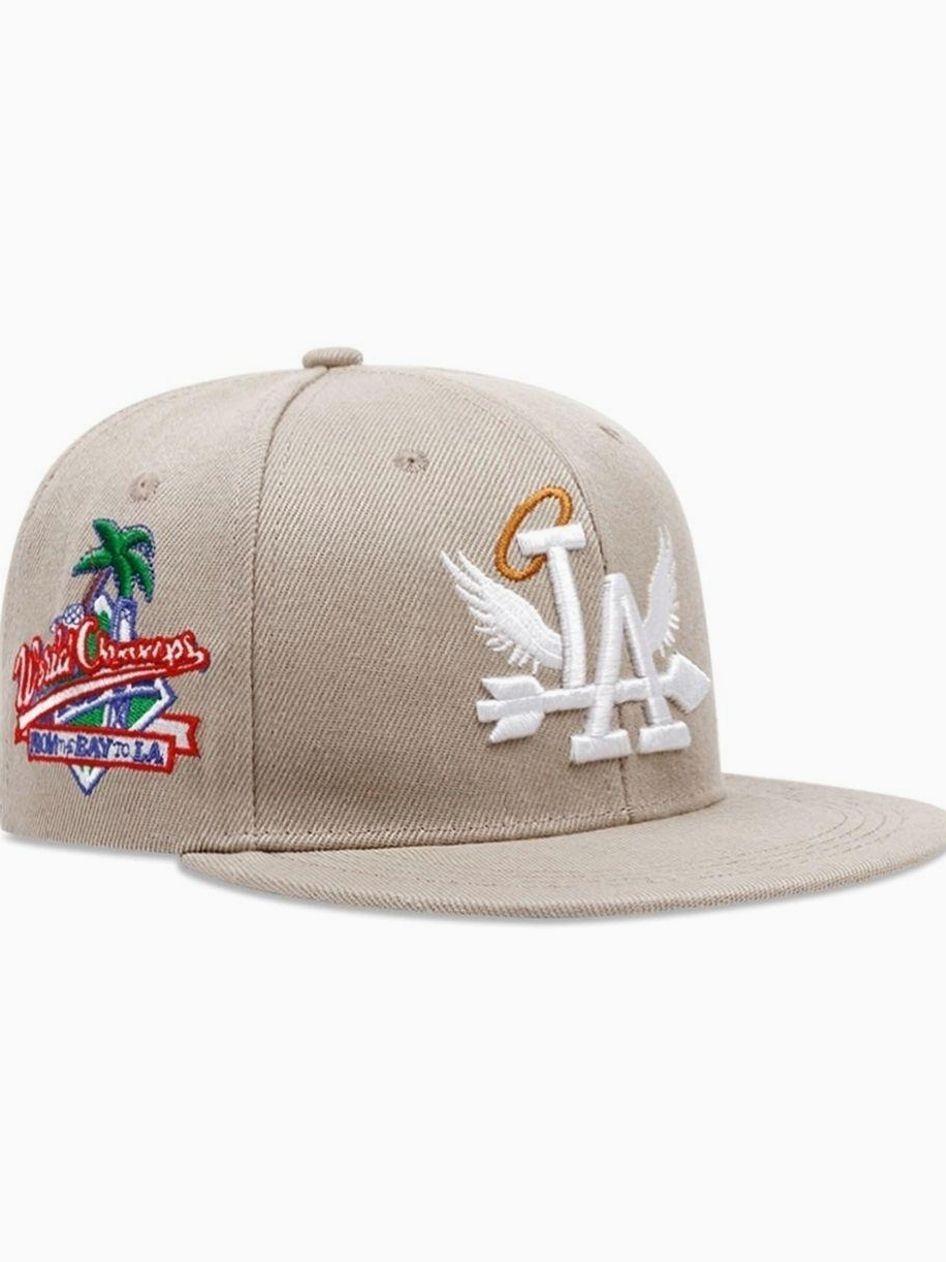 2026 New Personalized Creative Baseball Hat LA Wings Side Coconut Embroidered Skateboarding Hat Street Fashion Hip Hop Hat Outdoor Leisure Sports Sunshade Hat Daily Commuter Decorative Hat Male Female Same Style Flat Edge Hat