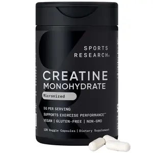 Sports Research Creatine Monohydrate - 5g Micronized Creatine Per Scoop - Informed Sport Tested for Banned Substances - 120 Capsules