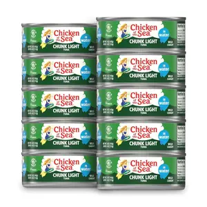 Wild Caught Chunk Light Tuna, 5 Ounce Cans, 10-Count – High Protein 100% Classic Chunk Tuna in Water – Delicious, Easy, Nutritious Ready to Eat Meals