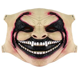 Horror Devil Bray Wyatt Mask - Realistic Devil Mask with Elastic Band in Skin Color and White, Adult Horror Halloween Costume Prop scary clown  cosplay Party Prop  Halloween Mask