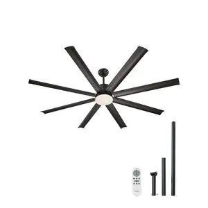 VEVOR 72 In Aluminum Modern Low Profile Flush Mount Ceiling Fan with LED Lights, 6-Speed Remote Control, Dimmable 3-Color Temperature, Reversible DC Motor for Reversibility, Bedroom, Living Room Use