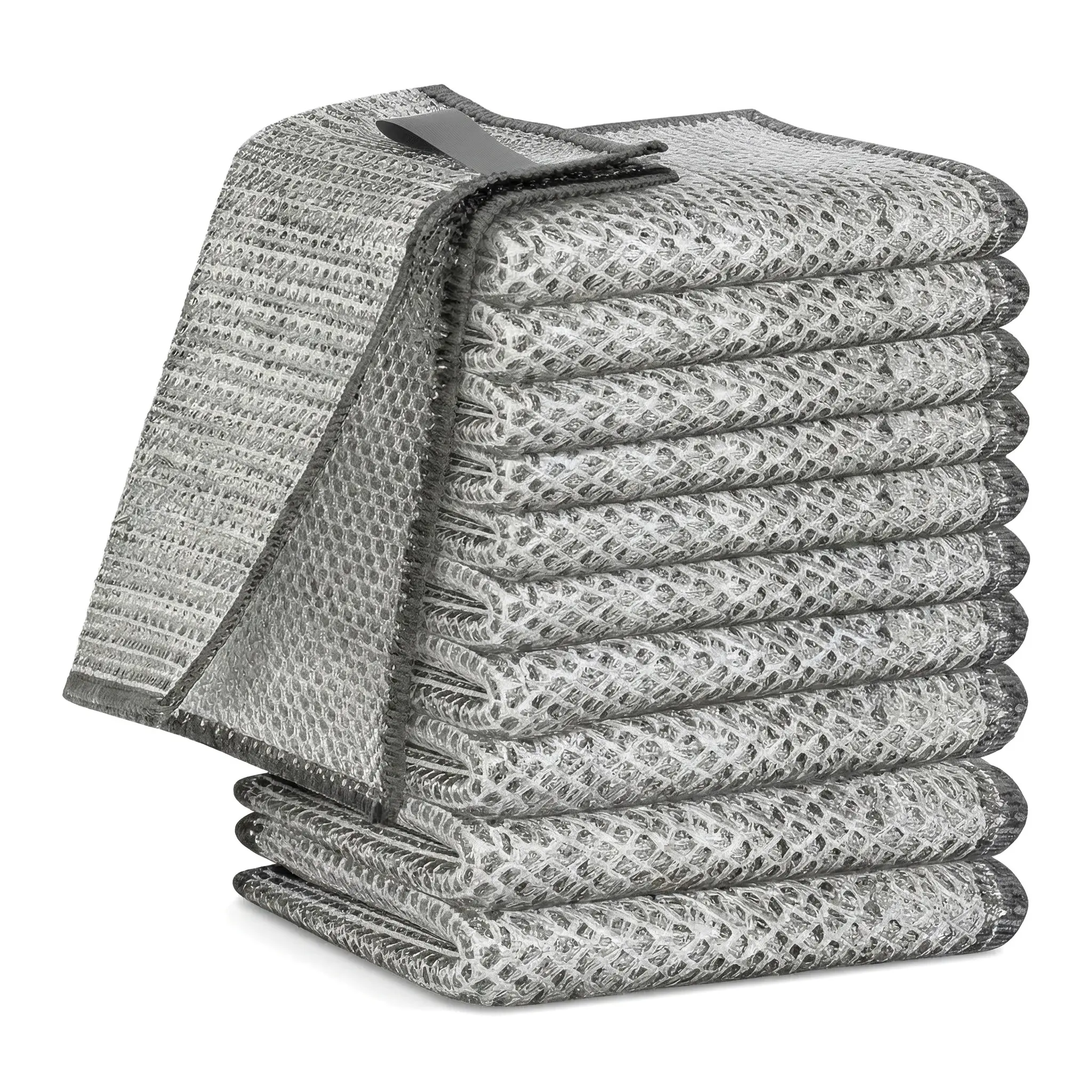 10/20-Pack Multipurpose Wire Dishwashing Rags - Long-Lasting Double-Layer Microfiber Cleaning Cloths, Non-Abrasive Scrubber for Dishes & Countertops, Machine Washable Multi-Piece Reusable Cloths with Upgraded Weave for Tough Messes, Machine Washable Clean
