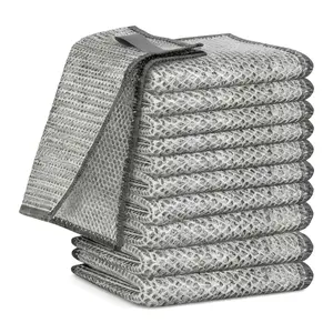 10/20-Pack Multipurpose Wire Dishwashing Rags - Durable Double-Layer Cleaning Cloths, Non-Abrasive Scrubber for Dishes & Countertops, Washable & ReusableOur upgraded double-layer weave creates a unique texture that tackles tough messes stuffs cape