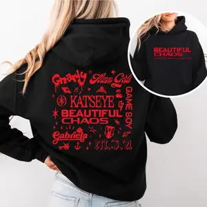 Liz Beautiful Chaos Hoodie Liz K-Pop Graphic Sweatshirt Gnarly Tour Album Cover Graphic Gabriela Style Retro Unisex Hoodie Soft and Strong Music Fan Gift
