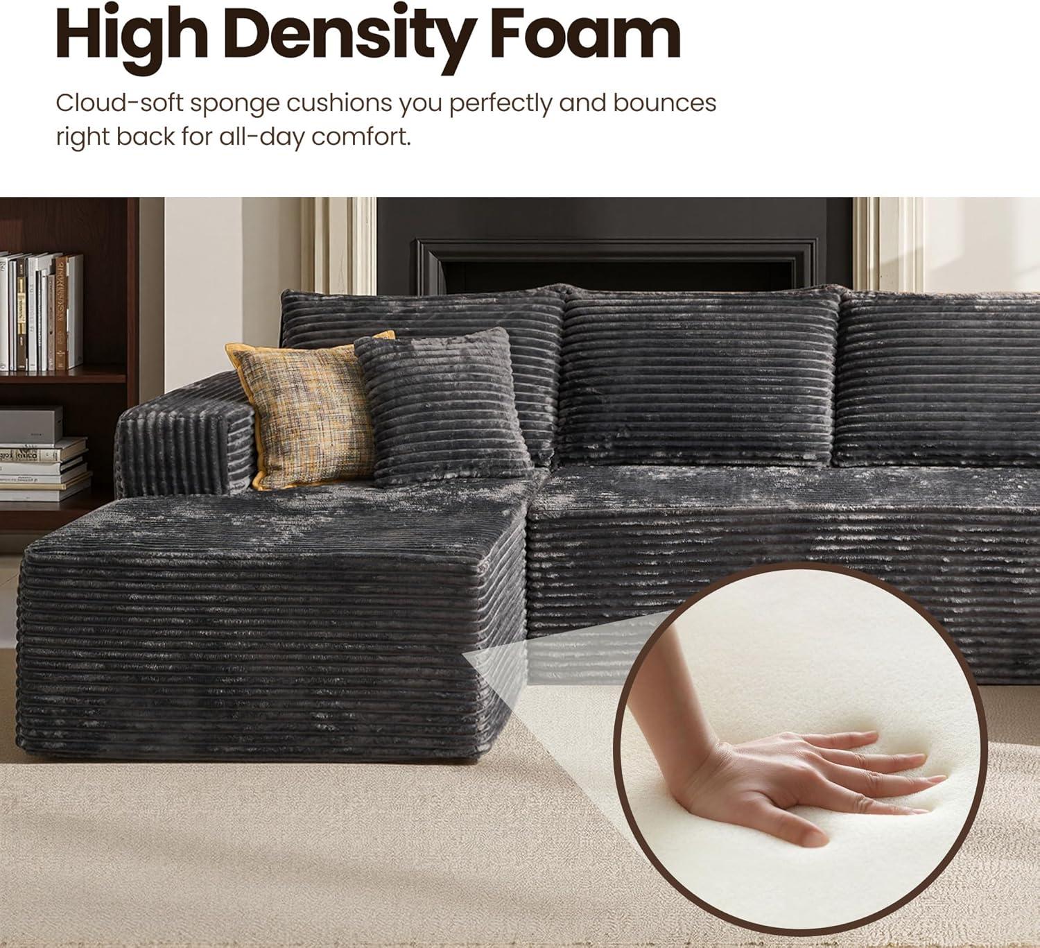 133" U Shape Cloud Couch Plus Sectional Sofa with Chaise Modern Modular Sofa with 7 Soft Pillows & Lounge Chairs Boneless Upholstered Couches for Living Room Bedroom Plush Corduroy Fabric U-Shaped Bed 133" U Shape Cloud Couch Plus Sectional Sofa with Chaise Modern Modular Sofa with 7 Soft Pillows & Lounge Chairs Boneless Upholstered Couches for Living Room Bedroom Plush Corduroy Fabric U-Shaped Bed