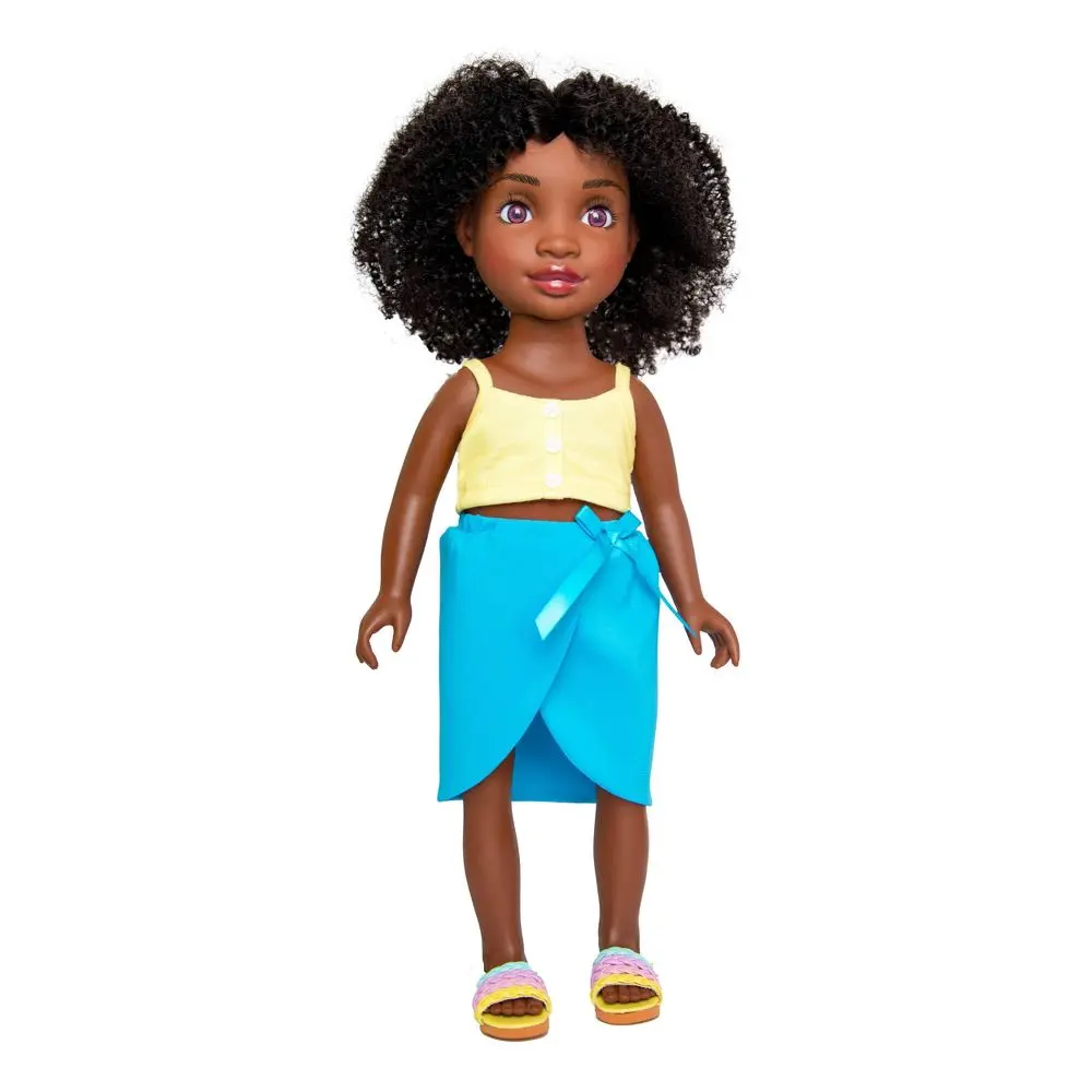 18" Healthy Roots Dolls Gaiana w/ Washable Styleable Curly Hair Black Brown 8+
