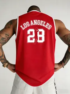 Men's Y2K Graphic Basketball Jersey Tank Top Sports Tops | Breathable Polyester, "Los Angeles 28" Player Print, Trendy Streetwear, Casual & Athletic Fashion, Ideal for Gym, Daily Wear, Urban Outings & Street Style