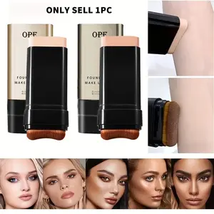 2 In 1 Eraser Foundation High Coverage Longwear Concealer Stick With Big Brush Moisturizing Hydrating Flawless Coverage Waterproof BB Cream Korean Face Makeup Base