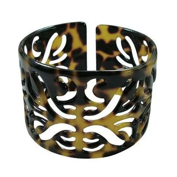 Carved Faux Turtle Shell Bracelet, 4.5CM Carved Faux Turtle Shell Bracelet, 4.5CM