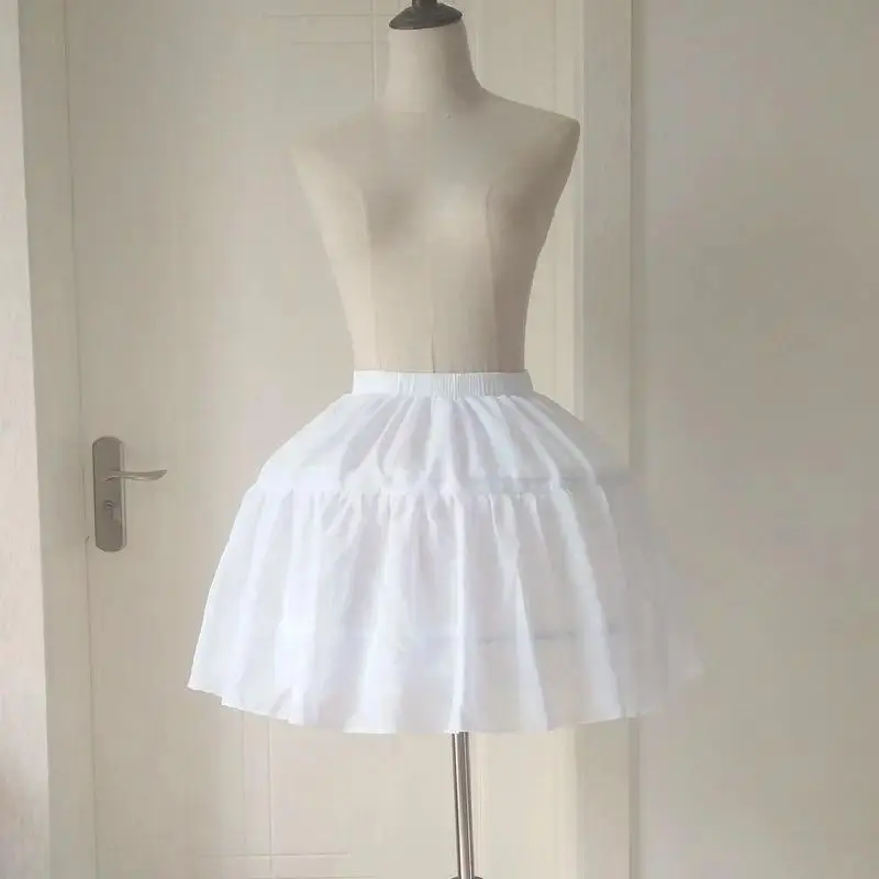 Women's Adjustable Tiered Layer Cute Chiffon Pleated Mini Crinoline Petticoat Underskirt - Festive Party, Lolita Cosplay Outfit Bottoms (Women's Clothes)