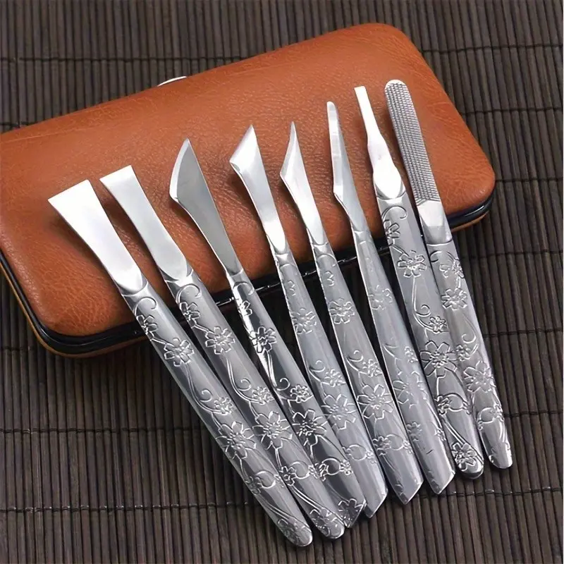 Professional Pedicure Tool Set, At Home Pedicure Kit, Stainless Steel Toe Clipper, Nail Clippers, Foot Exfoliator, Dead Skin Remover, Nail Care Kit, Cuticle Exfoliator, Basic Nail Tools, Cuticle Pusher, Nail Care Metal
