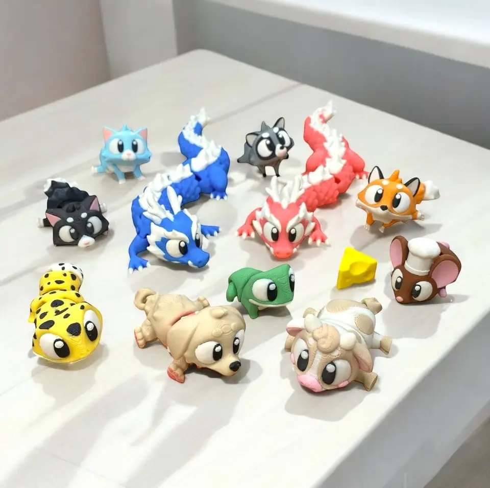Mini Animal Figurines – Volume 1 – Articulated 3D Printed Pets