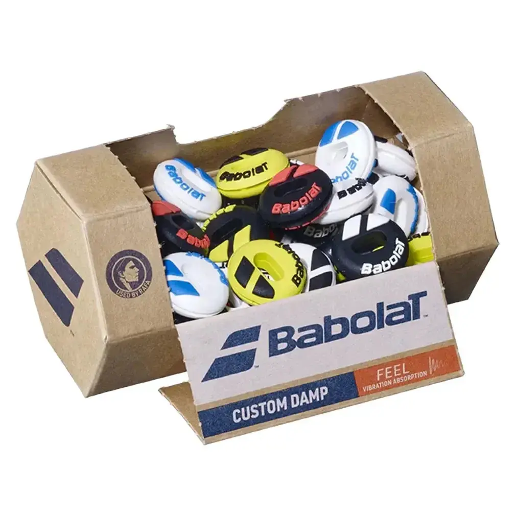 Unisex Standard Rubber Tennis Dampeners (48-Pack) - Custom Box, Tennis Racket Protector, Vibration Absorption, Under Strings, For Shop Counters & Chronic Dampener Loss Issues