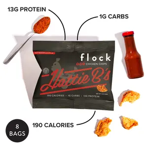Hattie B's Hot Nashville Chicken Skin Chips 8 Pack Snack Crispy Hattie B's Hot Nashville Chicken Skin Chips 8 Pack Snack Crispy
