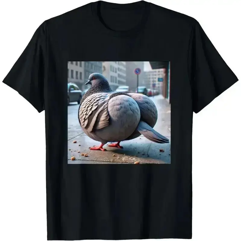 Unisex 100% Cotton Brainrot Pigeon Funny Meme Graphic Short-Sleeve Round Neck Relaxed Fit Tops, Lightweight Oversized Crewneck Apparel for Streetwear (Sports & Outdoor Clothing), Shortsleeve, Graphic Tee, Meme Shirts, Funny T-Shirts Meme
